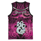 Personalised Maori Matariki Manaia Mawhero Basketball Jersey Maori Kowhaiwhai Pattern Galaxy