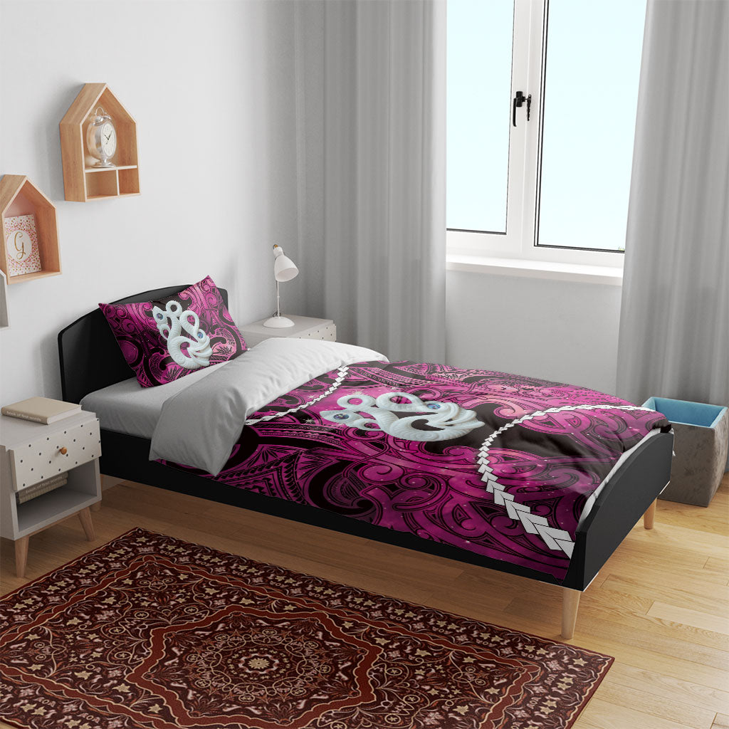 Maori Matariki Manaia Mawhero Bedding Set Maori Kowhaiwhai Pattern Galaxy