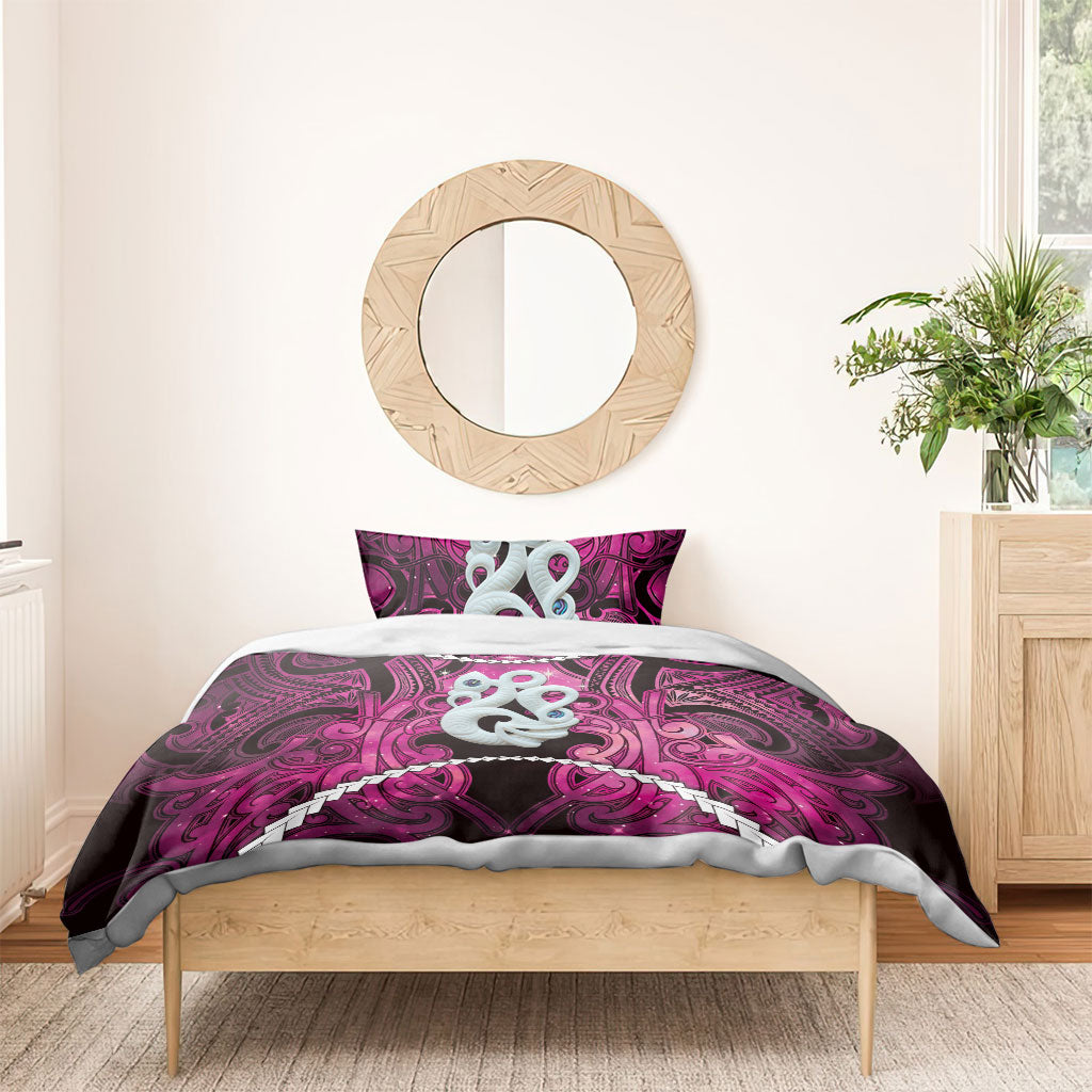 Maori Matariki Manaia Mawhero Bedding Set Maori Kowhaiwhai Pattern Galaxy