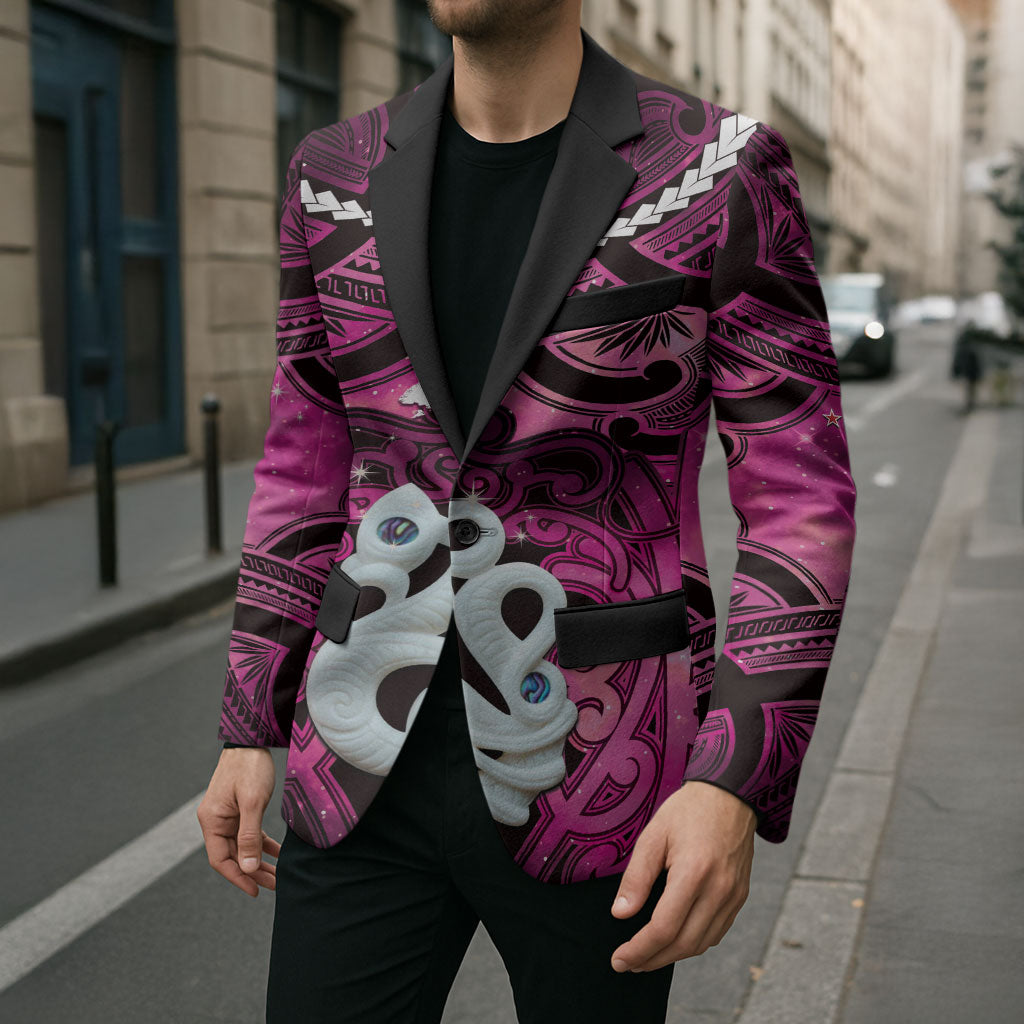Personalised Maori Matariki Manaia Mawhero Blazer Maori Kowhaiwhai Pattern Galaxy