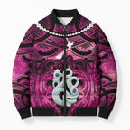 Personalised Maori Matariki Manaia Mawhero Bomber Puffer Jacket Maori Kowhaiwhai Pattern Galaxy