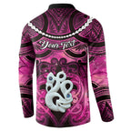 Personalised Maori Matariki Manaia Mawhero Button Sweatshirt Maori Kowhaiwhai Pattern Galaxy