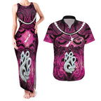 Personalised Maori Matariki Manaia Mawhero Couples Matching Tank Maxi Dress and Hawaiian Shirt Maori Kowhaiwhai Pattern Galaxy
