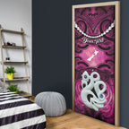Personalised Maori Matariki Manaia Mawhero Door Cover Maori Kowhaiwhai Pattern Galaxy