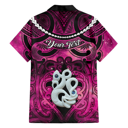 Personalised Maori Matariki Manaia Mawhero Family Matching Long Sleeve Bodycon Dress and Hawaiian Shirt Maori Kowhaiwhai Pattern Galaxy
