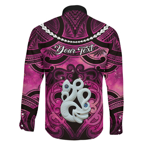Personalised Maori Matariki Manaia Mawhero Family Matching Off Shoulder Short Dress and Hawaiian Shirt Maori Kowhaiwhai Pattern Galaxy