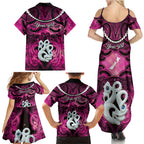 Personalised Maori Matariki Manaia Mawhero Family Matching Summer Maxi Dress and Hawaiian Shirt Maori Kowhaiwhai Pattern Galaxy