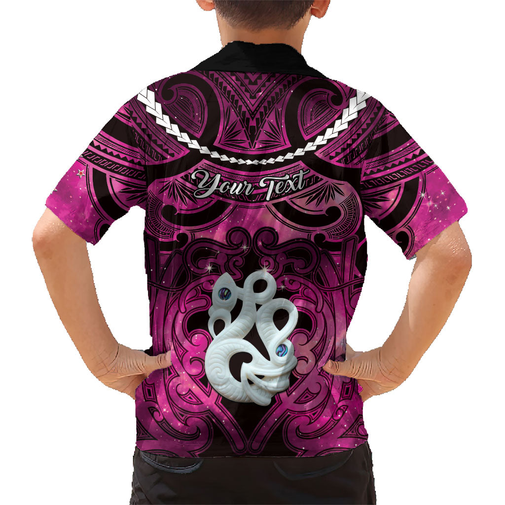Personalised Maori Matariki Manaia Mawhero Family Matching Tank Maxi Dress and Hawaiian Shirt Maori Kowhaiwhai Pattern Galaxy