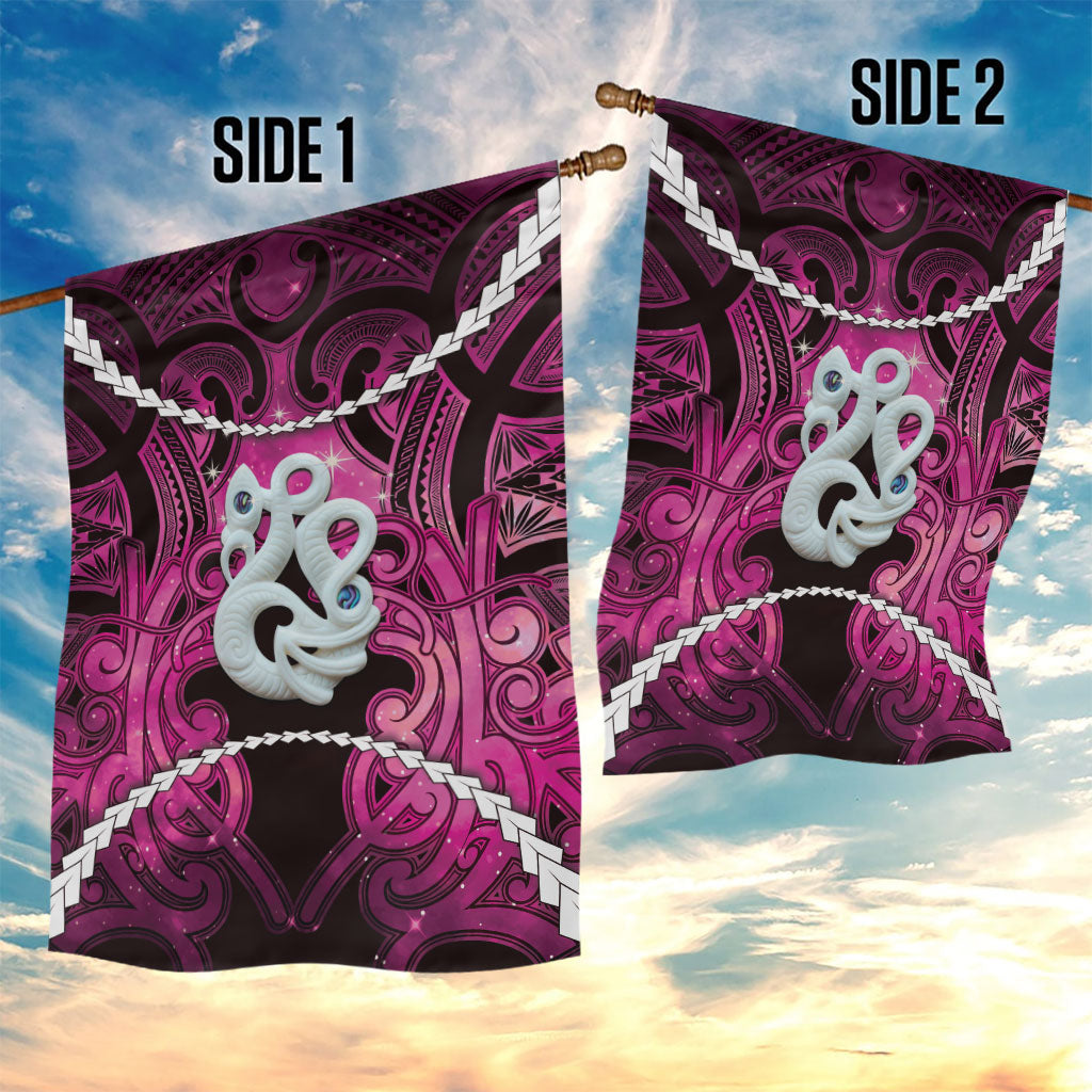 Maori Matariki Manaia Mawhero Garden Flag Maori Kowhaiwhai Pattern Galaxy