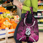 Maori Matariki Manaia Mawhero Grocery Bag Maori Kowhaiwhai Pattern Galaxy