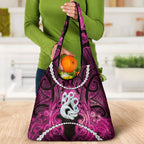 Maori Matariki Manaia Mawhero Grocery Bag Maori Kowhaiwhai Pattern Galaxy