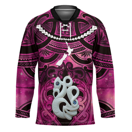 Personalised Maori Matariki Manaia Mawhero Hockey Jersey Maori Kowhaiwhai Pattern Galaxy