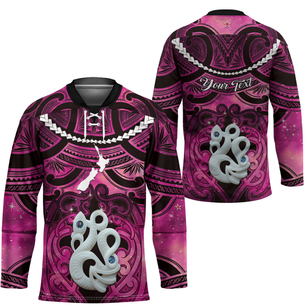 Personalised Maori Matariki Manaia Mawhero Hockey Jersey Maori Kowhaiwhai Pattern Galaxy