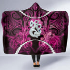 Maori Matariki Manaia Mawhero Hooded Blanket Maori Kowhaiwhai Pattern Galaxy