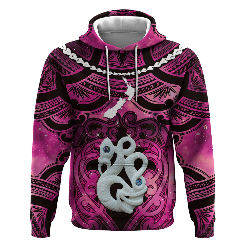 Personalised Maori Matariki Manaia Mawhero Hoodie Maori Kowhaiwhai Pattern Galaxy