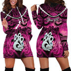 Personalised Maori Matariki Manaia Mawhero Hoodie Dress Maori Kowhaiwhai Pattern Galaxy