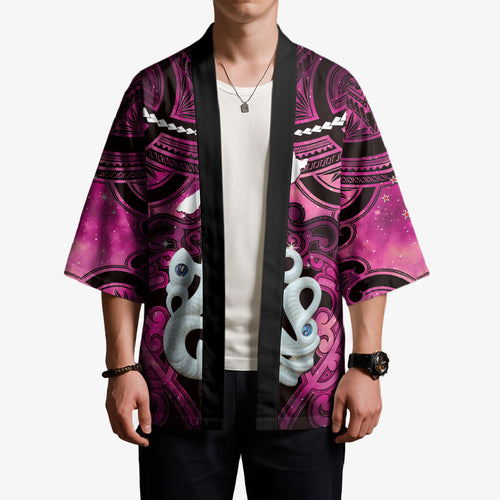 Personalised Maori Matariki Manaia Mawhero Kimono Maori Kowhaiwhai Pattern Galaxy
