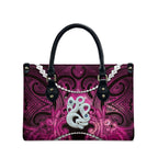 Maori Matariki Manaia Mawhero Leather Bag Maori Kowhaiwhai Pattern Galaxy