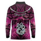 Personalised Maori Matariki Manaia Mawhero Long Sleeve Polo Shirt Maori Kowhaiwhai Pattern Galaxy