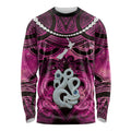 Personalised Maori Matariki Manaia Mawhero Long Sleeve Shirt Maori Kowhaiwhai Pattern Galaxy