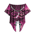 Personalised Maori Matariki Manaia Mawhero Off Shoulder Wrap Waist Top Maori Kowhaiwhai Pattern Galaxy
