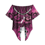 Personalised Maori Matariki Manaia Mawhero Off Shoulder Wrap Waist Top Maori Kowhaiwhai Pattern Galaxy