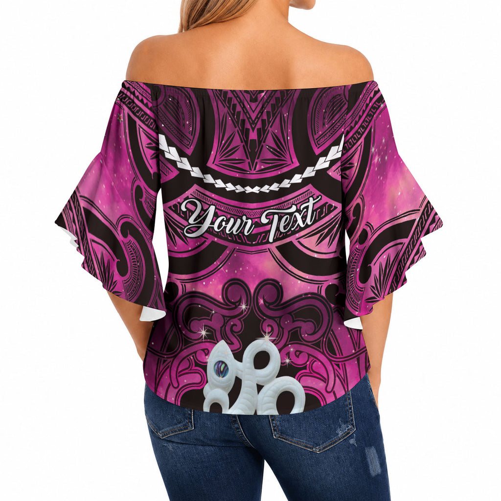 Personalised Maori Matariki Manaia Mawhero Off Shoulder Wrap Waist Top Maori Kowhaiwhai Pattern Galaxy