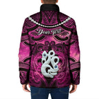 Personalised Maori Matariki Manaia Mawhero Padded Jacket Maori Kowhaiwhai Pattern Galaxy