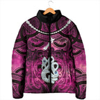 Personalised Maori Matariki Manaia Mawhero Padded Jacket Maori Kowhaiwhai Pattern Galaxy