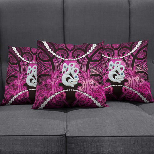 Maori Matariki Manaia Mawhero Pillow Cover Maori Kowhaiwhai Pattern Galaxy