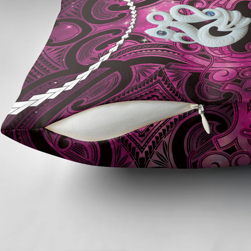 Maori Matariki Manaia Mawhero Pillow Cover Maori Kowhaiwhai Pattern Galaxy