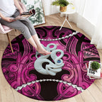Maori Matariki Manaia Mawhero Round Carpet Maori Kowhaiwhai Pattern Galaxy