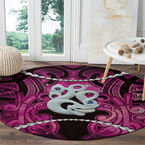 Maori Matariki Manaia Mawhero Round Carpet Maori Kowhaiwhai Pattern Galaxy