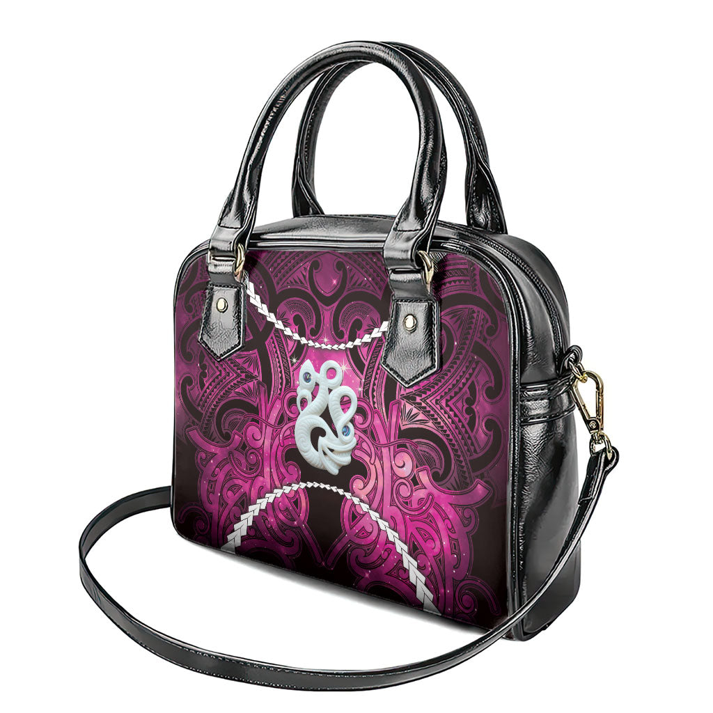 Maori Matariki Manaia Mawhero Shoulder Handbag Maori Kowhaiwhai Pattern Galaxy