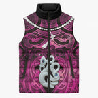 Personalised Maori Matariki Manaia Mawhero Sleeveless Puffer Jacket Maori Kowhaiwhai Pattern Galaxy