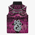 Personalised Maori Matariki Manaia Mawhero Sleeveless Puffer Jacket Maori Kowhaiwhai Pattern Galaxy