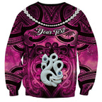 Personalised Maori Matariki Manaia Mawhero Sweatshirt Maori Kowhaiwhai Pattern Galaxy