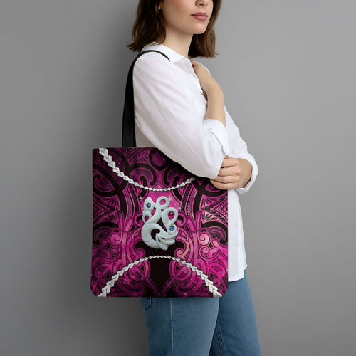 Maori Matariki Manaia Mawhero Tote Bag Maori Kowhaiwhai Pattern Galaxy