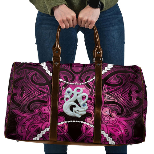 Maori Matariki Manaia Mawhero Travel Bag Maori Kowhaiwhai Pattern Galaxy