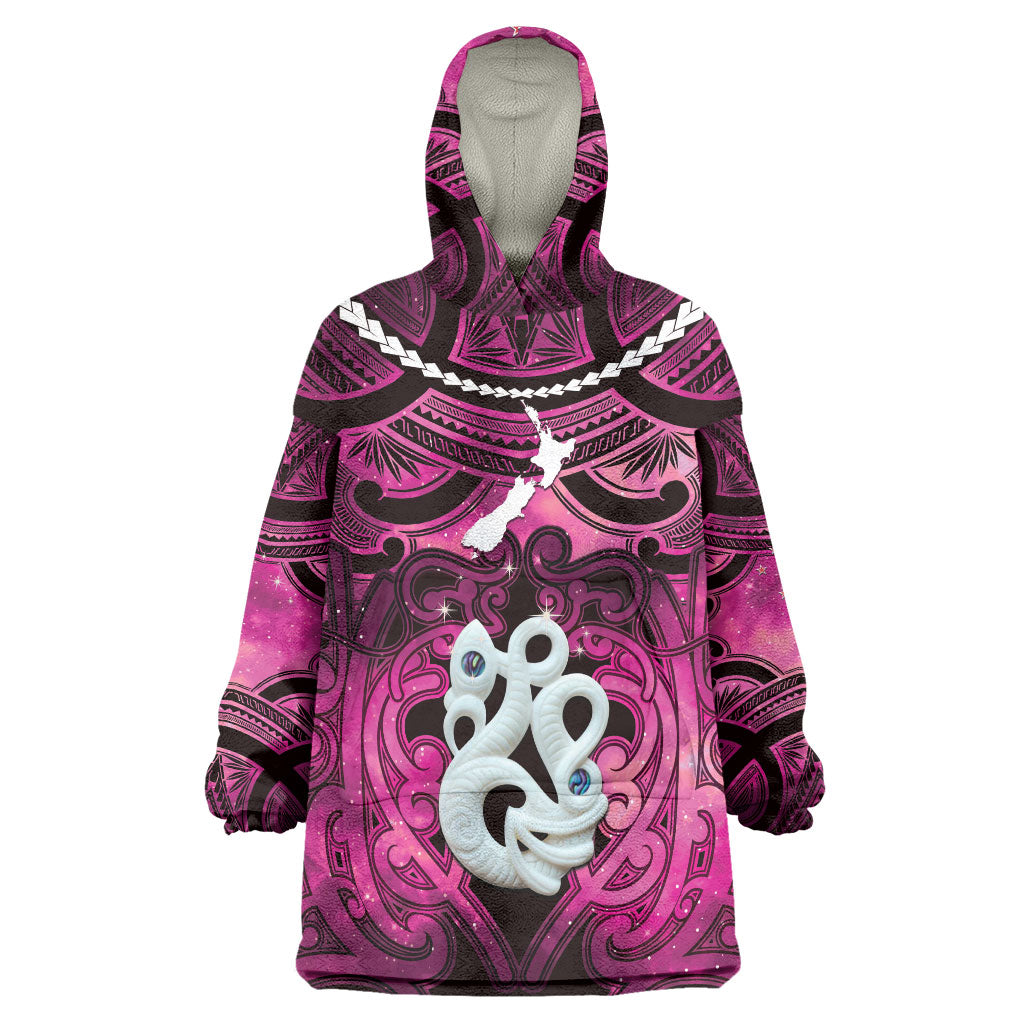 Personalised Maori Matariki Manaia Mawhero Wearable Blanket Hoodie Maori Kowhaiwhai Pattern Galaxy