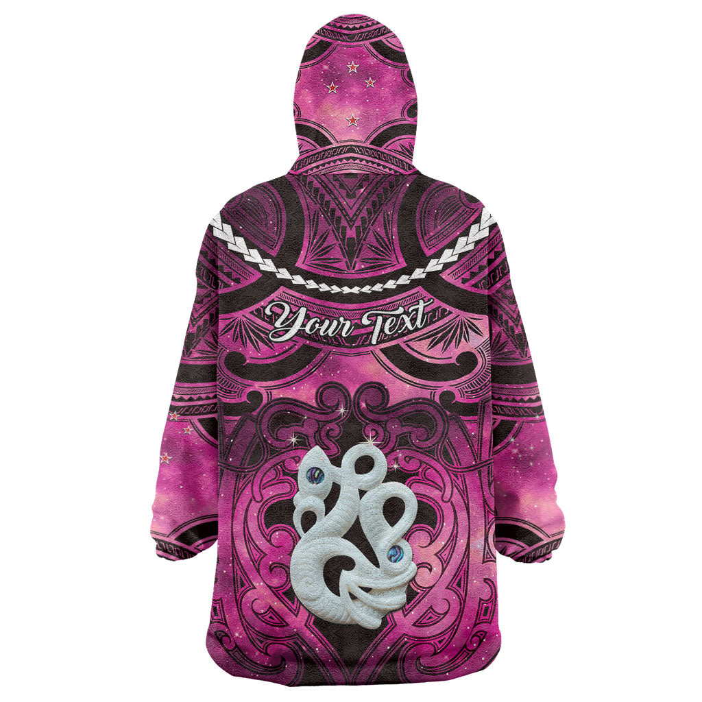 Personalised Maori Matariki Manaia Mawhero Wearable Blanket Hoodie Maori Kowhaiwhai Pattern Galaxy