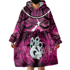 Personalised Maori Matariki Manaia Mawhero Wearable Blanket Hoodie Maori Kowhaiwhai Pattern Galaxy