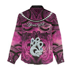 Personalised Maori Matariki Manaia Mawhero Women Casual Shirt Maori Kowhaiwhai Pattern Galaxy