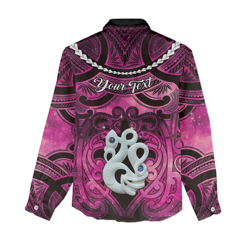 Personalised Maori Matariki Manaia Mawhero Women Casual Shirt Maori Kowhaiwhai Pattern Galaxy