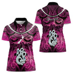 Personalised Maori Matariki Manaia Mawhero Women Polo Shirt Maori Kowhaiwhai Pattern Galaxy