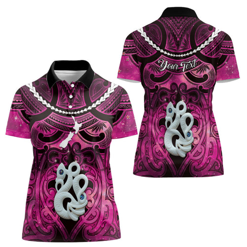 Personalised Maori Matariki Manaia Mawhero Women Polo Shirt Maori Kowhaiwhai Pattern Galaxy