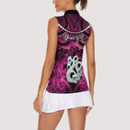 Personalised Maori Matariki Manaia Mawhero Women Sleeveless Polo Shirt Maori Kowhaiwhai Pattern Galaxy