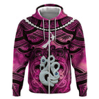 Personalised Maori Matariki Manaia Mawhero Zip Hoodie Maori Kowhaiwhai Pattern Galaxy
