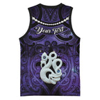 Personalised Maori Matariki Manaia Waiporoporo Basketball Jersey Maori Kowhaiwhai Pattern Galaxy