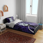 Maori Matariki Manaia Waiporoporo Bedding Set Maori Kowhaiwhai Pattern Galaxy